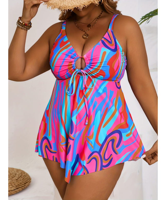 KissICON Curve Tankini – Tie-dye Print Two-piece
