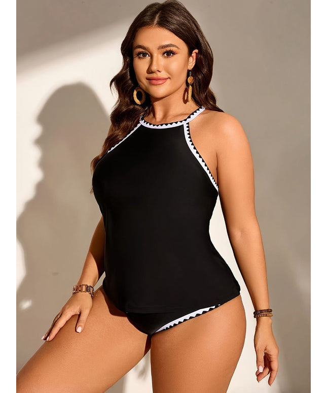 KissICON Curve Tankini – Two-piece Solid Color