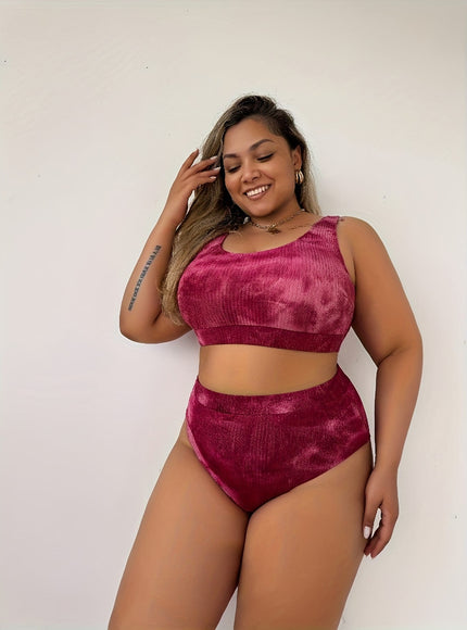 KissICON Curve Tie-dye Bikini – Red Purple Stretch