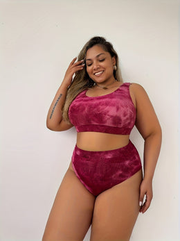 KissICON Curve Tie-dye Bikini – Red Purple Stretch