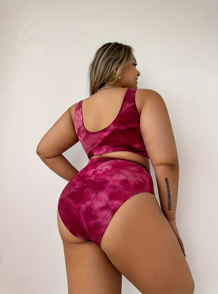 KissICON Curve Tie-dye Bikini – Red Purple Stretch