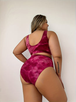 KissICON Curve Tie-dye Bikini – Red Purple Stretch