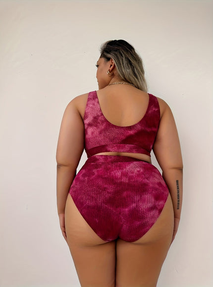 KissICON Curve Tie-dye Bikini – Red Purple Stretch