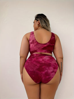 KissICON Curve Tie-dye Bikini – Red Purple Stretch