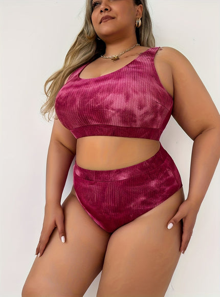 KissICON Curve Tie-dye Bikini – Red Purple Stretch