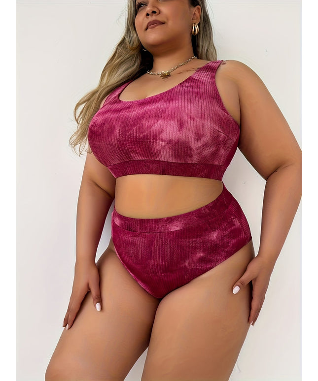 KissICON Curve Tie-dye Bikini – Red Purple Stretch