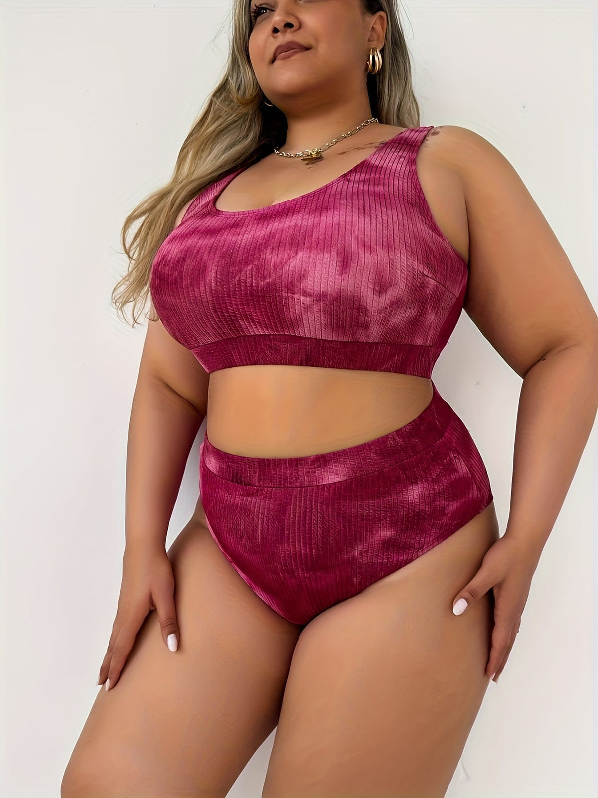 KissICON Curve Tie-dye Bikini – Red Purple Stretch