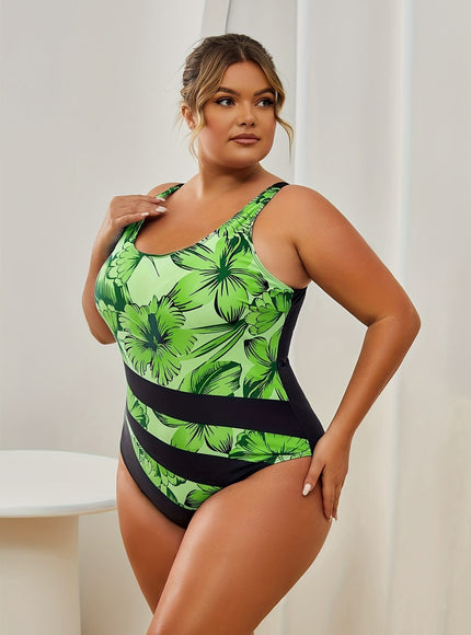 KissICON Curve Tropical Floral Highcut Onepiece Swimsuit