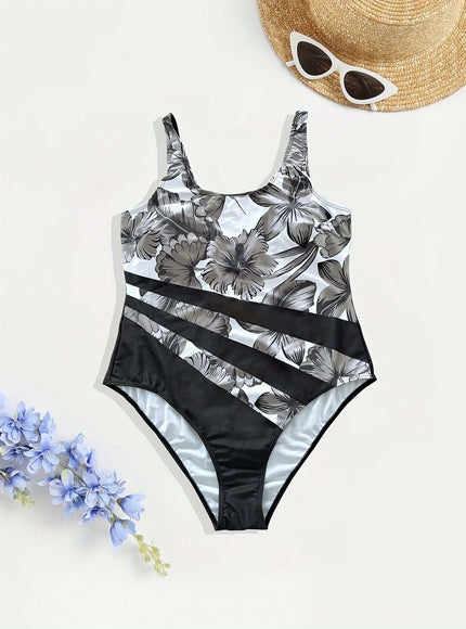 KissICON Curve Tropical Floral Highcut Onepiece Swimsuit