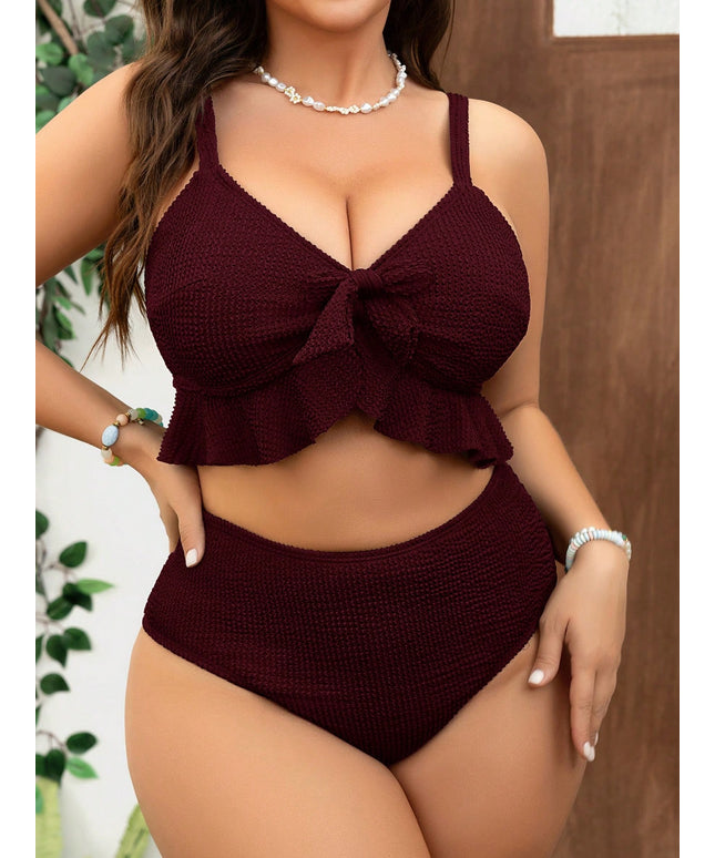 KissICON Curve Women's Bow-knot Ruffle Detail Swimsuit –