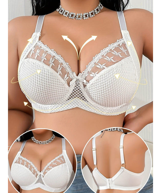KissICON Curve Women's Elegant Lace Bra – Floral