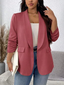 KissICON Curve Women's Fall Solid Color Ruched Sleeve