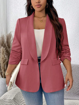 KissICON Curve Women's Fall Solid Color Ruched Sleeve