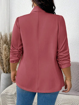 KissICON Curve Women's Fall Solid Color Ruched Sleeve