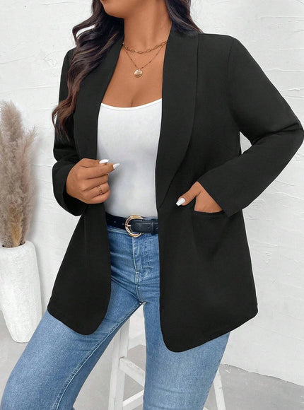 KissICON Curve Women's Lapel Collar Long Sleeve Pocket