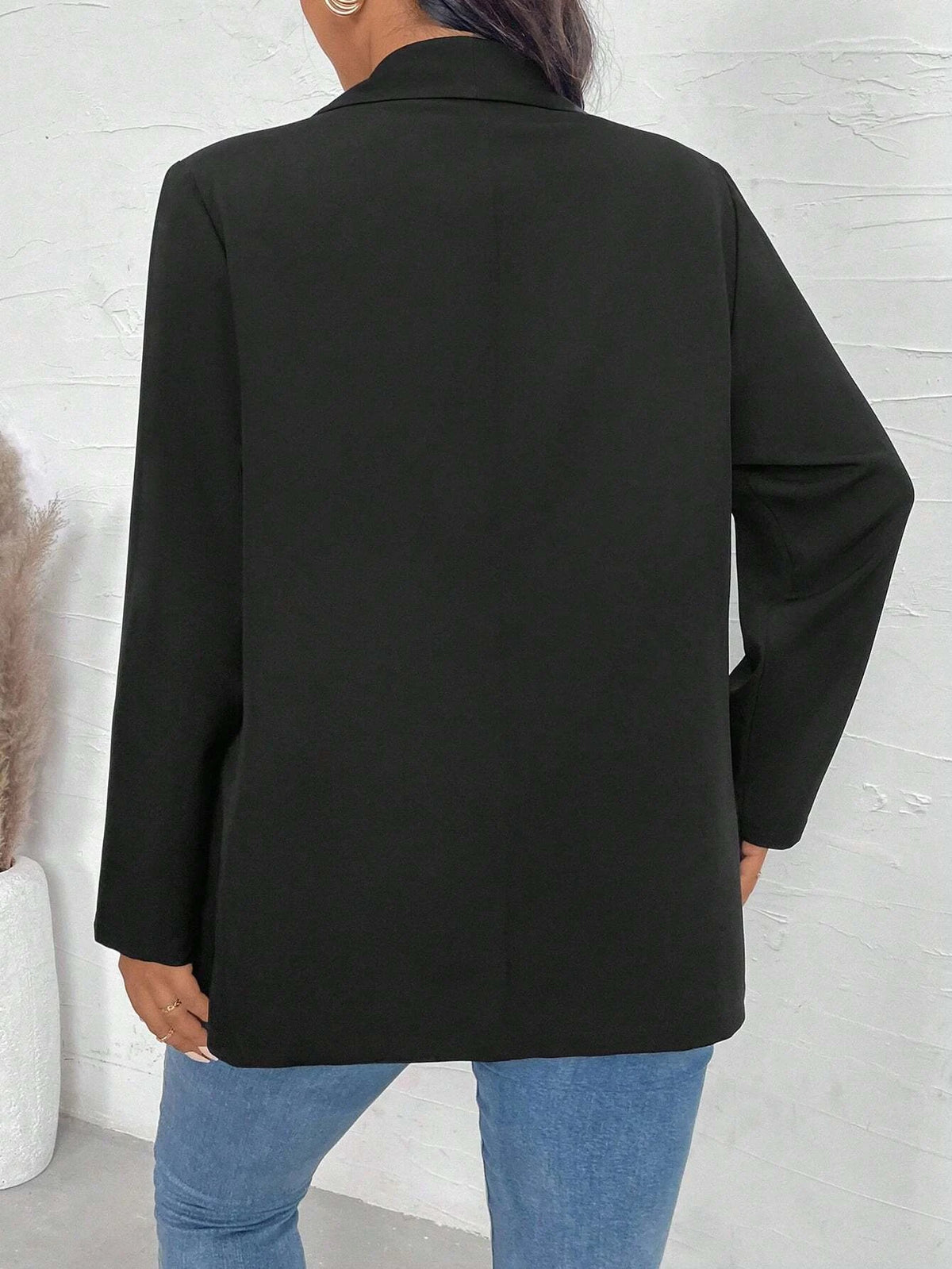 KissICON Curve Women's Lapel Collar Long Sleeve Pocket