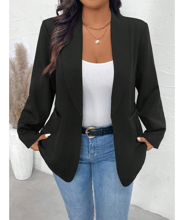 KissICON Curve Women's Lapel Collar Long Sleeve Pocket