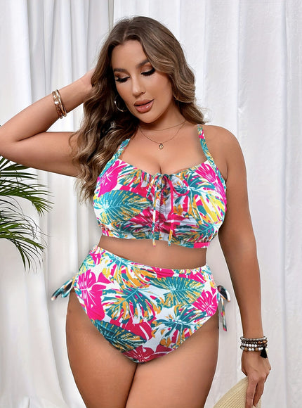 KissICON Curve Women's Solid Color Bikini – Front Center Drawstring
