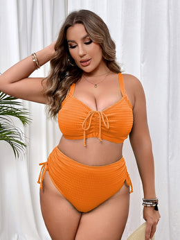 KissICON Curve Women's Solid Color Bikini – Front Center Drawstring