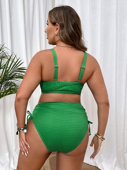 KissICON Curve Women's Solid Color Bikini – Front Center Drawstring