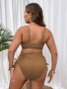 KissICON Curve Women's Solid Color Bikini – Front Center Drawstring