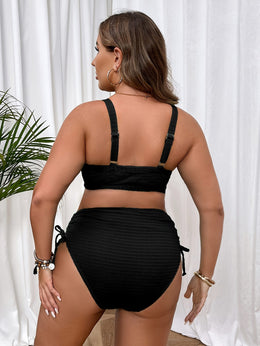 KissICON Curve Women's Solid Color Bikini – Front Center Drawstring
