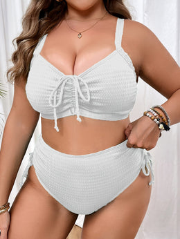 KissICON Curve Women's Solid Color Bikini – Front Center Drawstring