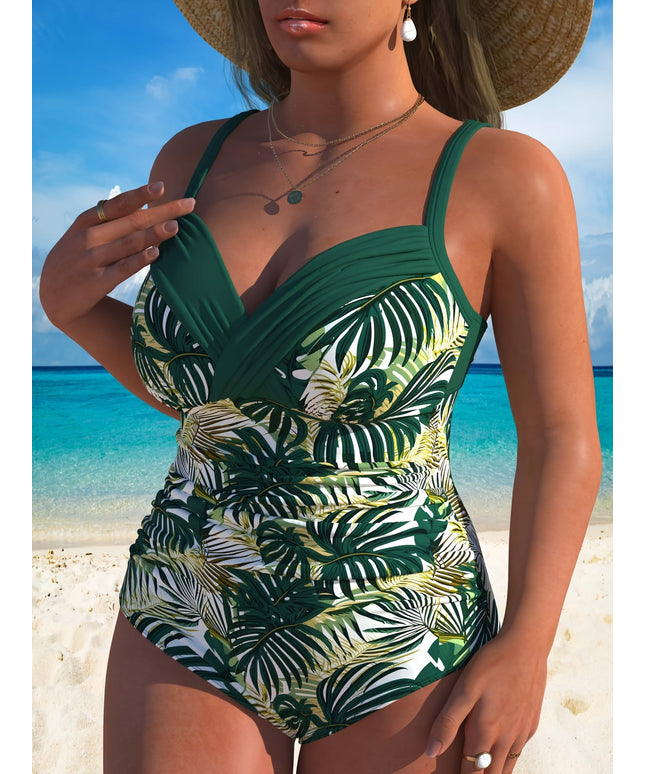 KissICON Curve Women's Tropical Print Swimsuit