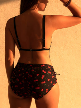 KissICON Curve Women's V-Neck Bikini – Stretch Drawstring Waist