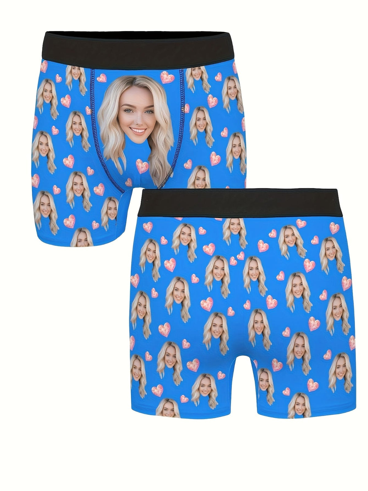 KissICON Custom Face Photo Boxer Briefs Funny Personalized Mens Underwear Gift