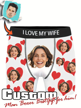 KissICON Custom Face Photo Boxers Hilarious Gifts for Him