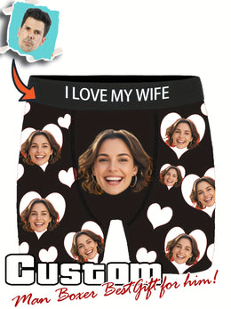 KissICON Custom Face Photo Boxers Hilarious Gifts for Him