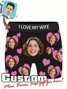 KissICON Custom Face Photo Boxers Hilarious Gifts for Him