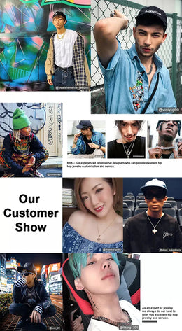 KissICON Customized Double-Side Photo Necklace Picture Pendant Chain Personalized Cubic Zirconia Hip Hop Jewelry Gift for Men Women