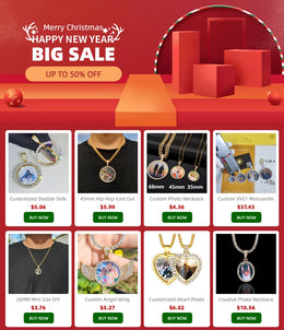 KissICON Customized Double-Side Photo Necklace Picture Pendant Chain Personalized Cubic Zirconia Hip Hop Jewelry Gift for Men Women