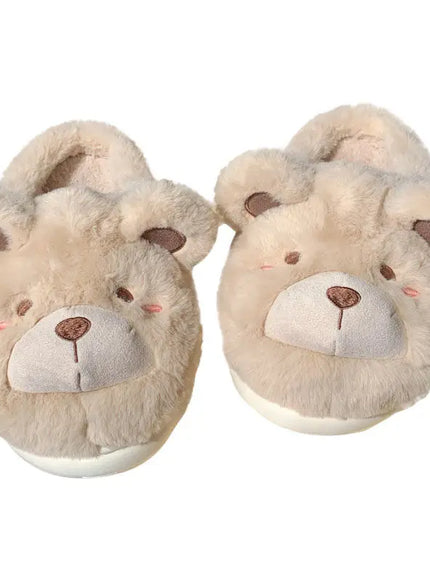 KissICON Cute Bear Single Band Winter New Women Slipper