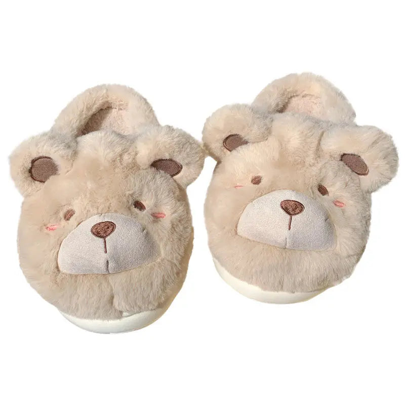 KissICON Cute Bear Single Band Winter New Women Slipper