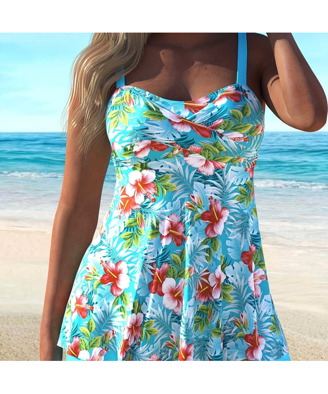 KissICON Cyan / UK 18 Curvaswim Curve Tankini – Chic Vacation Skirted