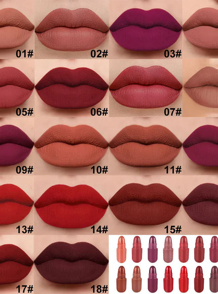 KissICON D-801531 KissIcon 18 Color Lipstick Set - Moisturizing Waterproof