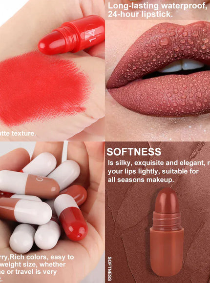 KissICON D-801531 KissIcon 18 Color Lipstick Set - Moisturizing Waterproof