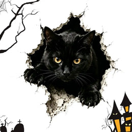 KissICON D Halloween Break in 3D Wall Decals - Spooky Themed 3D Wall Stickers for Home Decorations