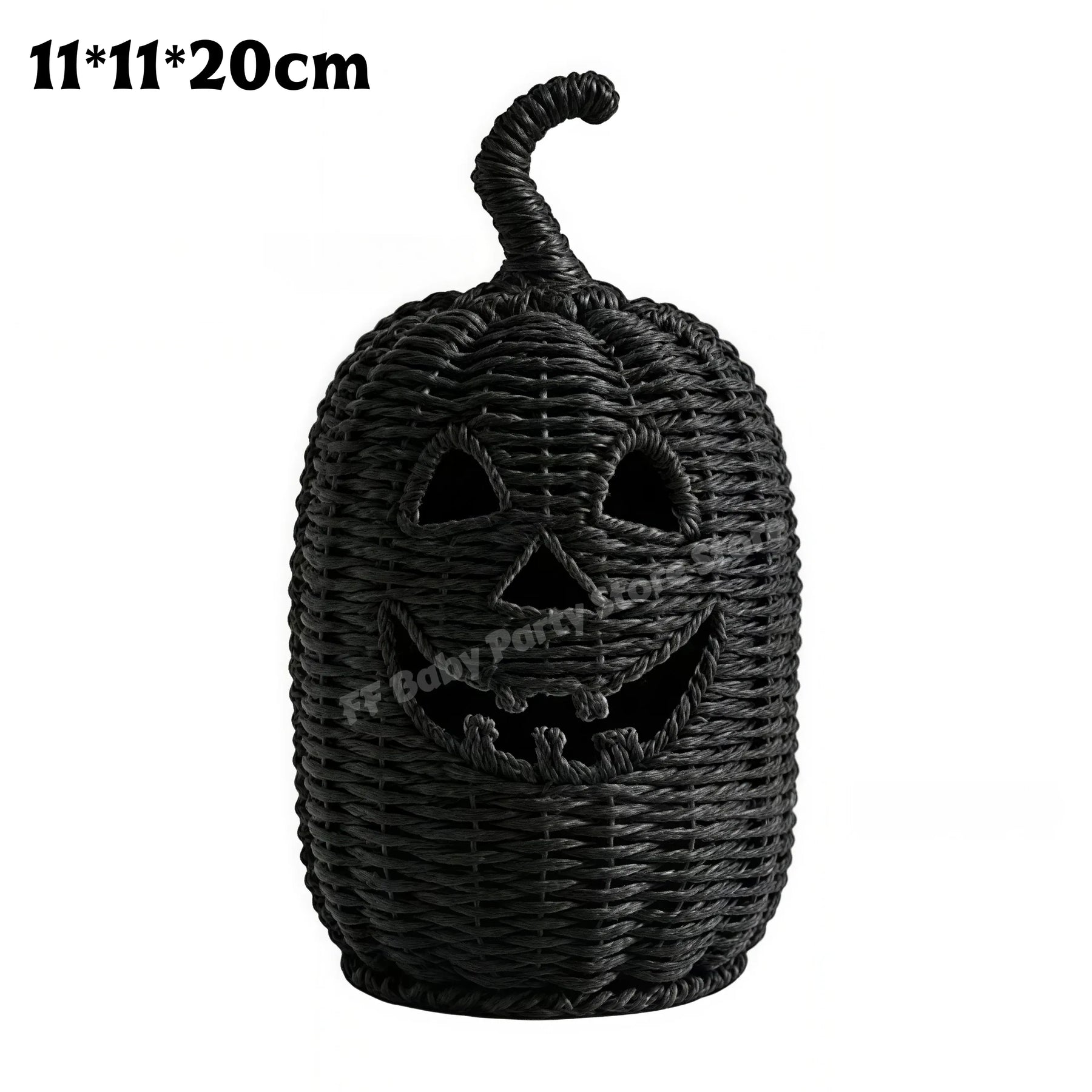 KissICON D Halloween Decorations Hand-Woven Wicker Pumpkin Lantern Witch Hat Storage Box Home Decorative Statue Ornaments Christmas Decor