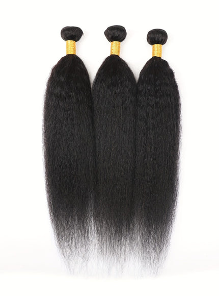 Brazilian Yaki Straight Extensions 3 Bundles Remy Black