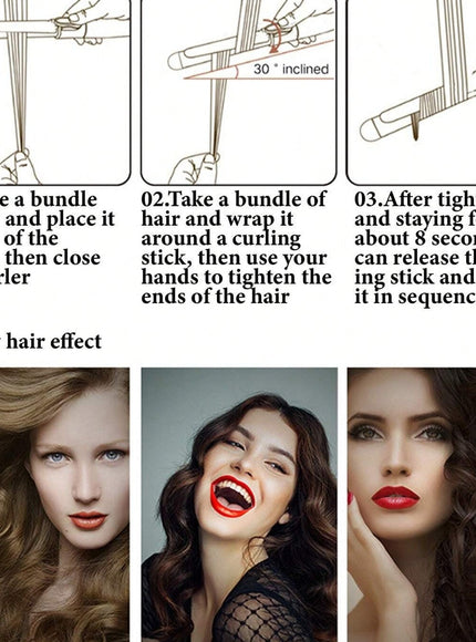 CRASTS CRASTS Star Maker 32Mm Large Barrel Curling Iron, Suitable for Creating Big Curls, Outward or Inward, One-Touch Switch HC-032, Convenient to Carry for Home or Travel Hairstyling