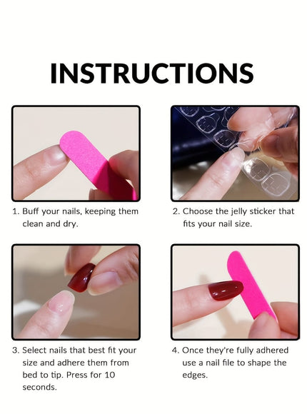KissIcon Black French Tip Almond Nails - Glossy