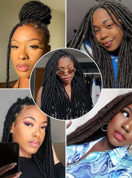 KissIcon 48 Strands Pre-Looped Faux Locs - Natural