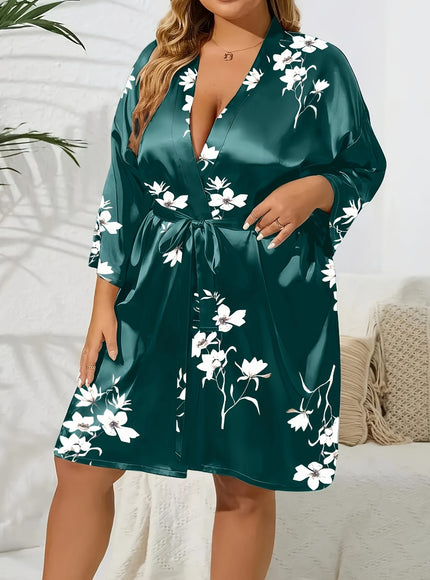 Plus Size Colorful Home Wear Bathrobe 713