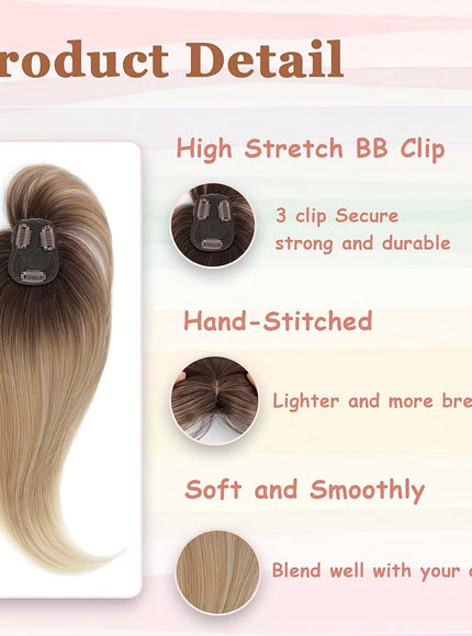 💋 Elegant Clip-In Bangs Blonde Hairpieces - 360°