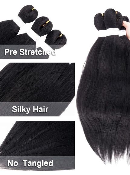 KissIcon Pre Stretched Hair 26 Black Yaki -