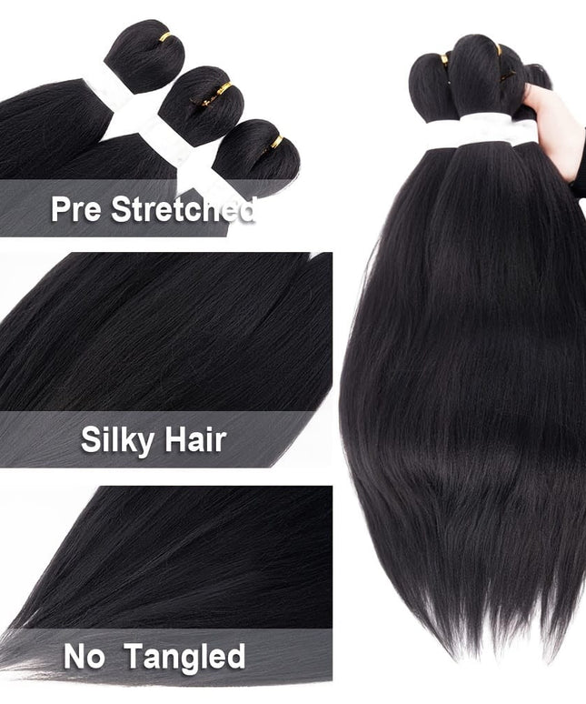 KissIcon Pre Stretched Hair 26 Black Yaki -